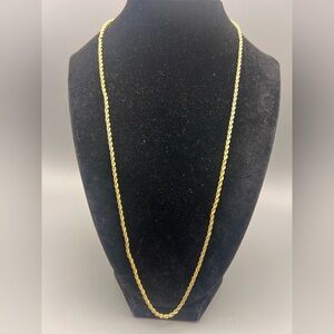 18k gold plated Classic Gold Rope Chain Necklace